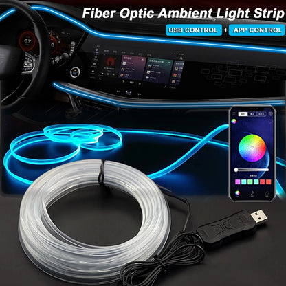 RGB Car Interior LED Light Strip with APP Control