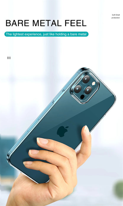 Ultra-Thin Clear Silicone Case for iPhone 11-16 Pro & Mini