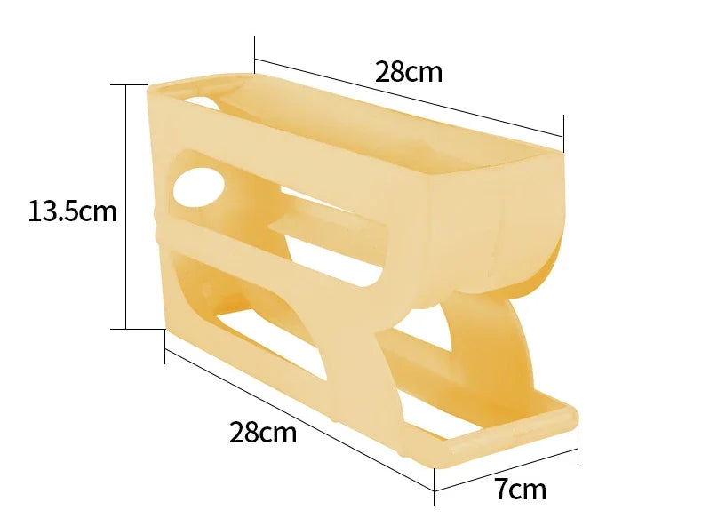 3/4-Layer Rolling Egg Storage Box – Automatic Slide Rack for Refrigerator Side Door