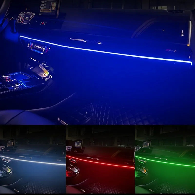 RGB LED Car Interior Ambient Lights – App-Controlled USB Dashboard Strips