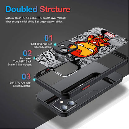 Cartoon Marvel Groot & Spiderman Shockproof Case for iPhone