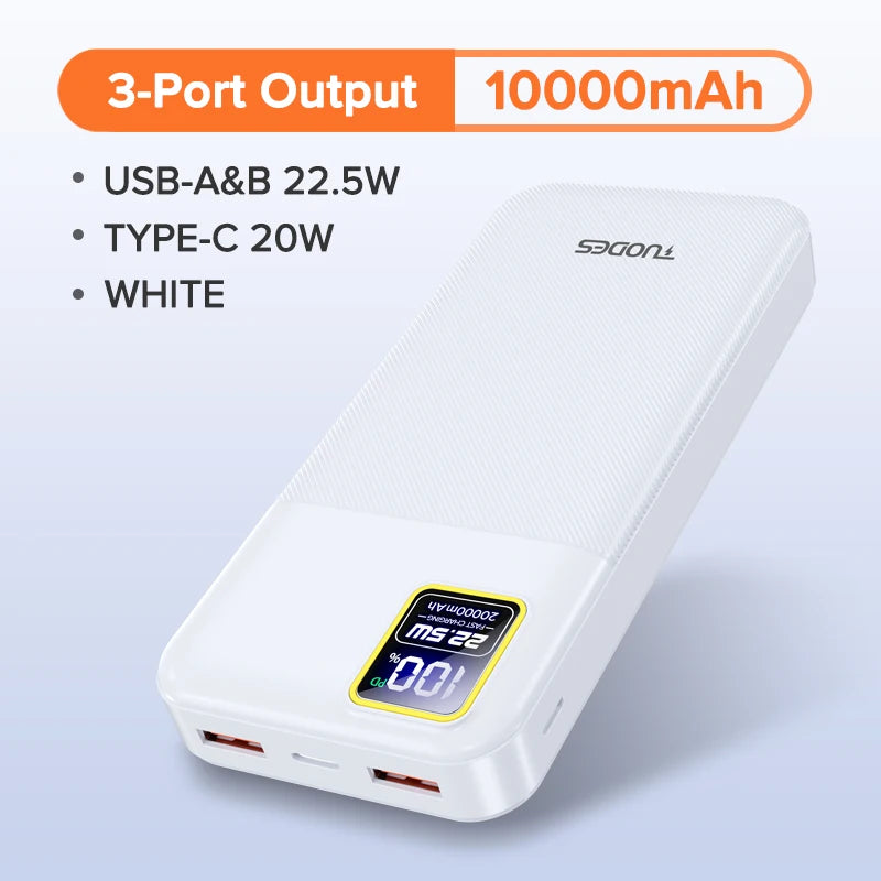 Tuodes 20000mAh Power Bank, 22.5W Fast Charging, PD20W Portable Charger