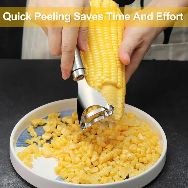 Stainless Steel Corn Peeler & Cob Shaver for Kitchen