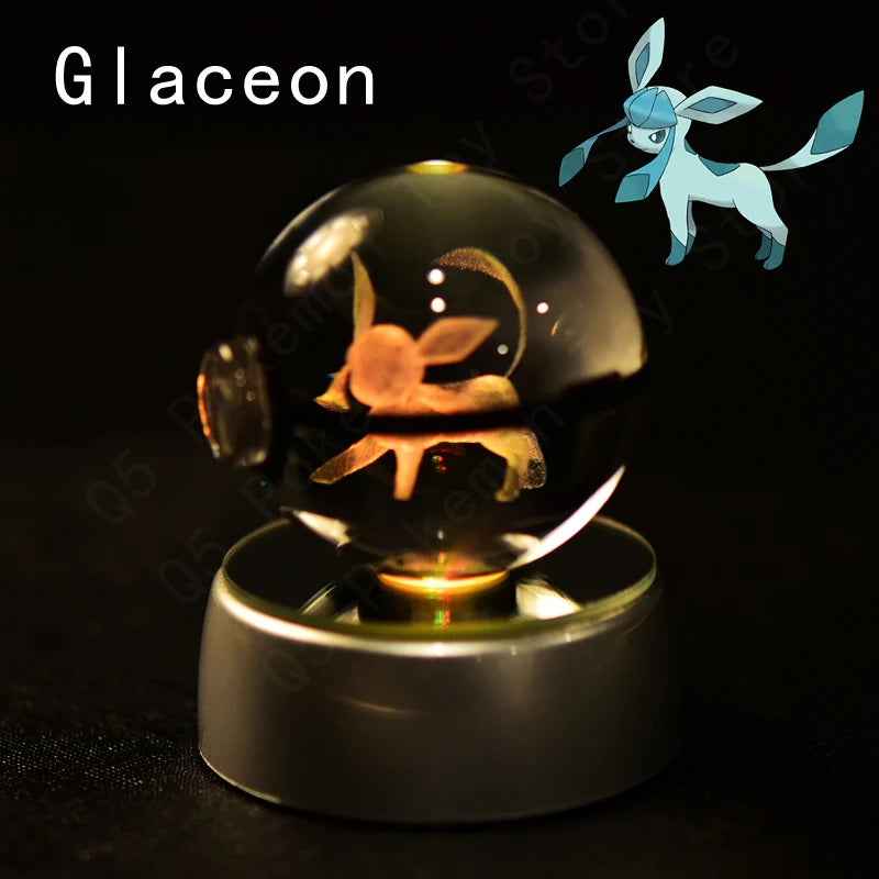 3D Crystal Pokeball Lamp – Pikachu, Mew, Gengar & More