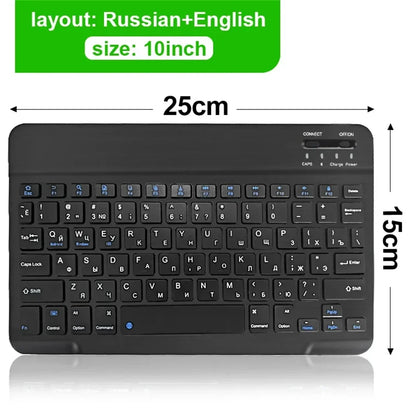 10-inch Bluetooth Wireless Keyboard for Mobile & Tablet, Rechargeable, Multi-language Support