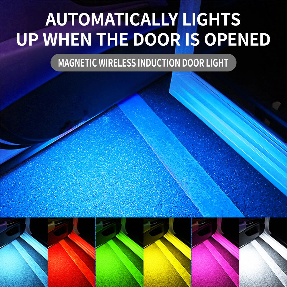 2PCS LED Car Door Welcome Lights – USB Rechargeable & Anti-Collision