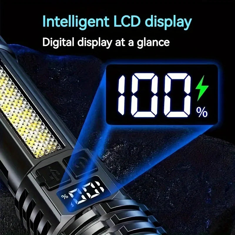 High Power Rechargeable LED Flashlight with Side Light