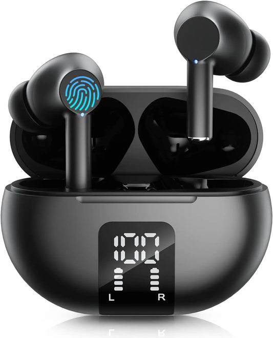 Bluetooth 5.3 Wireless Earbuds with 60H Playback, Mic & Noise Cancellation