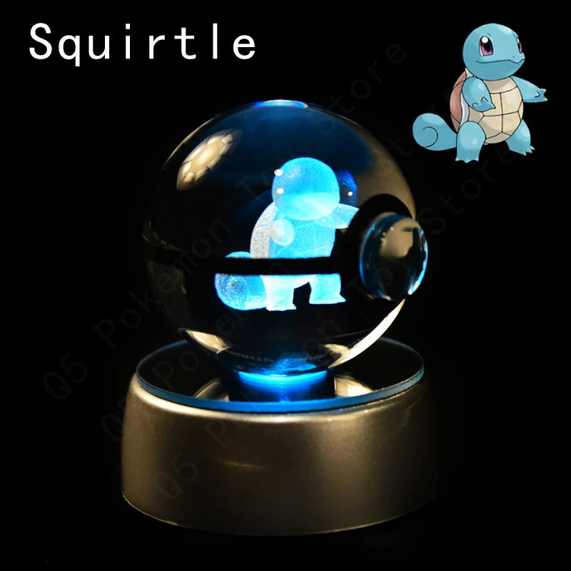 3D Crystal Pokeball Lamp – Pikachu, Mew, Gengar & More