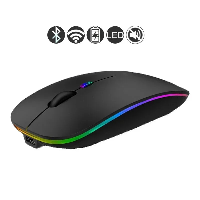 Bluetooth Wireless Mouse for MacBook – Rechargeable & Mute Gaming Mouse