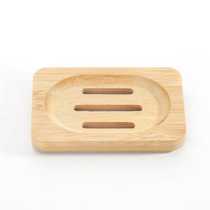 Natural Bamboo Soap Dish Holder with Drainage for Bathroom