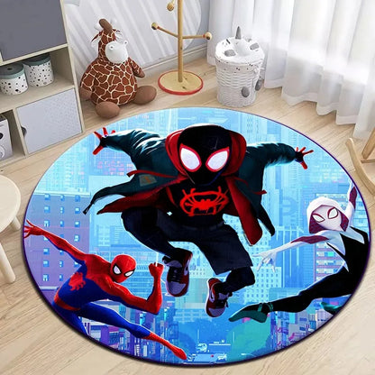 Spiderman Round Non-Slip Carpet for Kids’ Room and Play Area