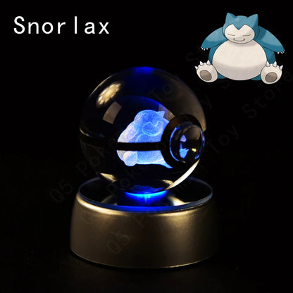 3D Crystal Pokeball Lamp – Pikachu, Mew, Gengar & More