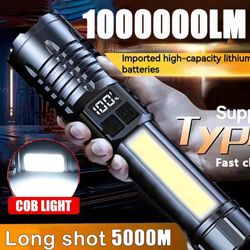 High Power Rechargeable LED Flashlight with Side Light