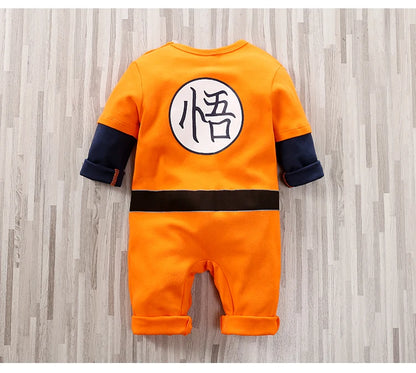 Baby Anime Orange Cotton Bodysuit – Long-Sleeve Training Suit