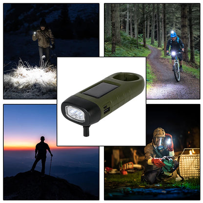 Emergency Hand Crank Power Bank & LED Flashlight