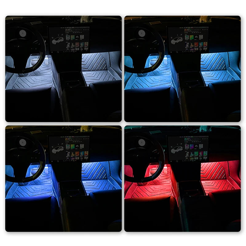 LED Car Ambient Footwell Light – USB Powered Neon Atmosphere Lamp