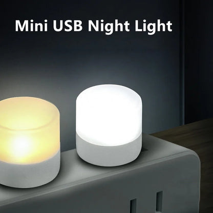 Mini USB Night Light – Warm White LED, Eye Protection for Reading, Computer & Power Bank Use