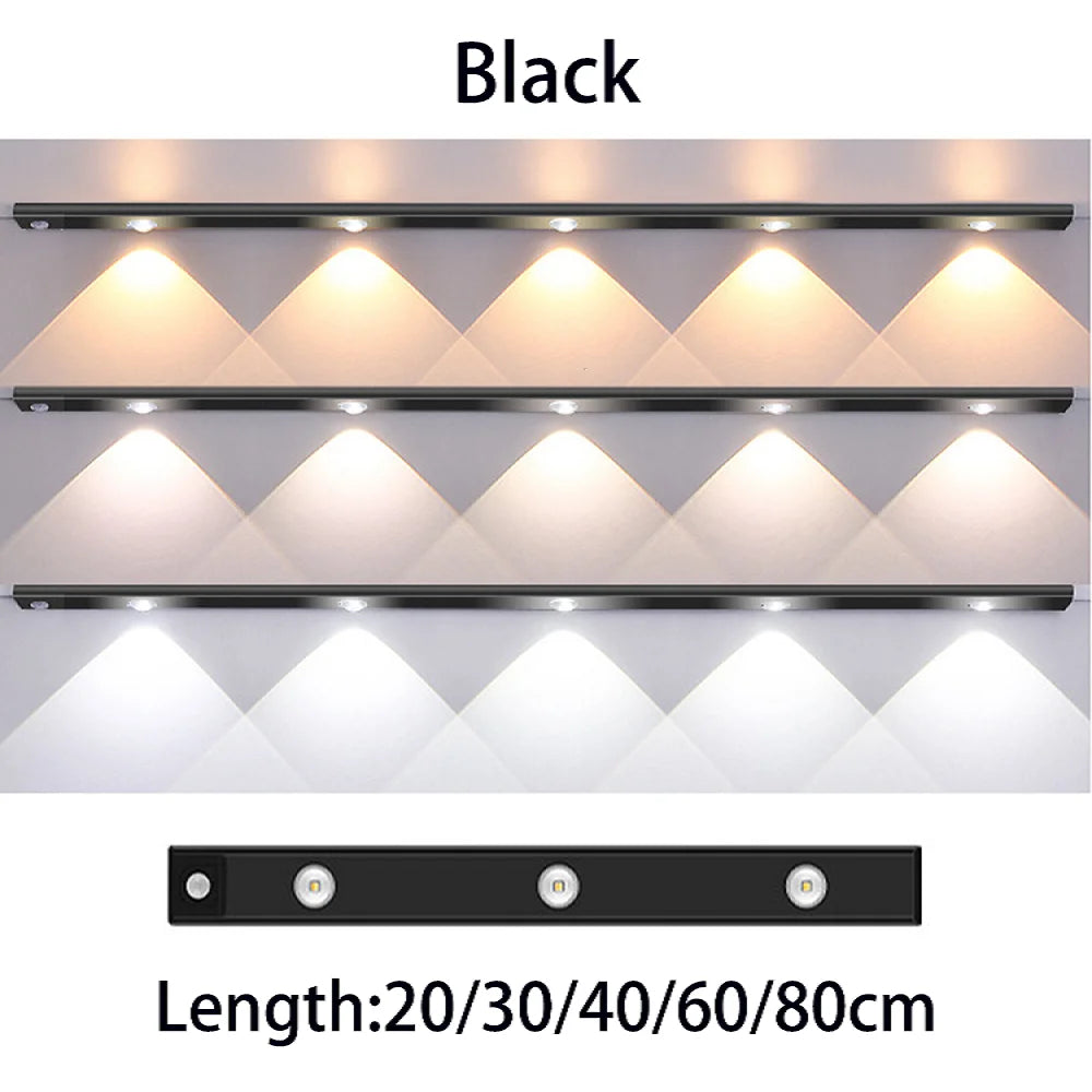 PZSUNLY USB Rechargeable Motion Sensor LED Cabinet Light – Kitchen & Wardrobe Lighting (20cm-80cm)