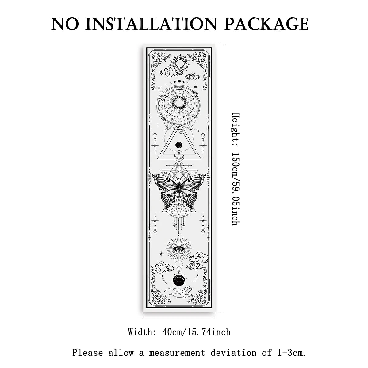 Gothic Sun & Moon Butterfly Tapestry for Aesthetic Home Decor