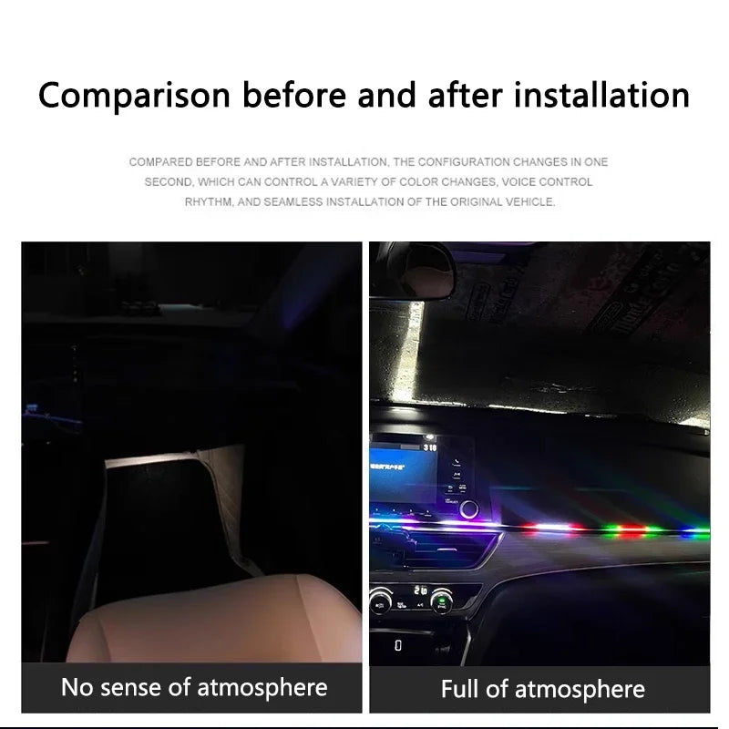 RGB LED Car Interior Ambient Lights – App-Controlled USB Dashboard Strips