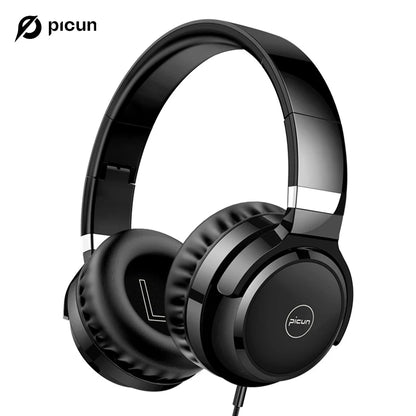 Picun C60 Wired On-Ear Headphones with Mic & Volume Control