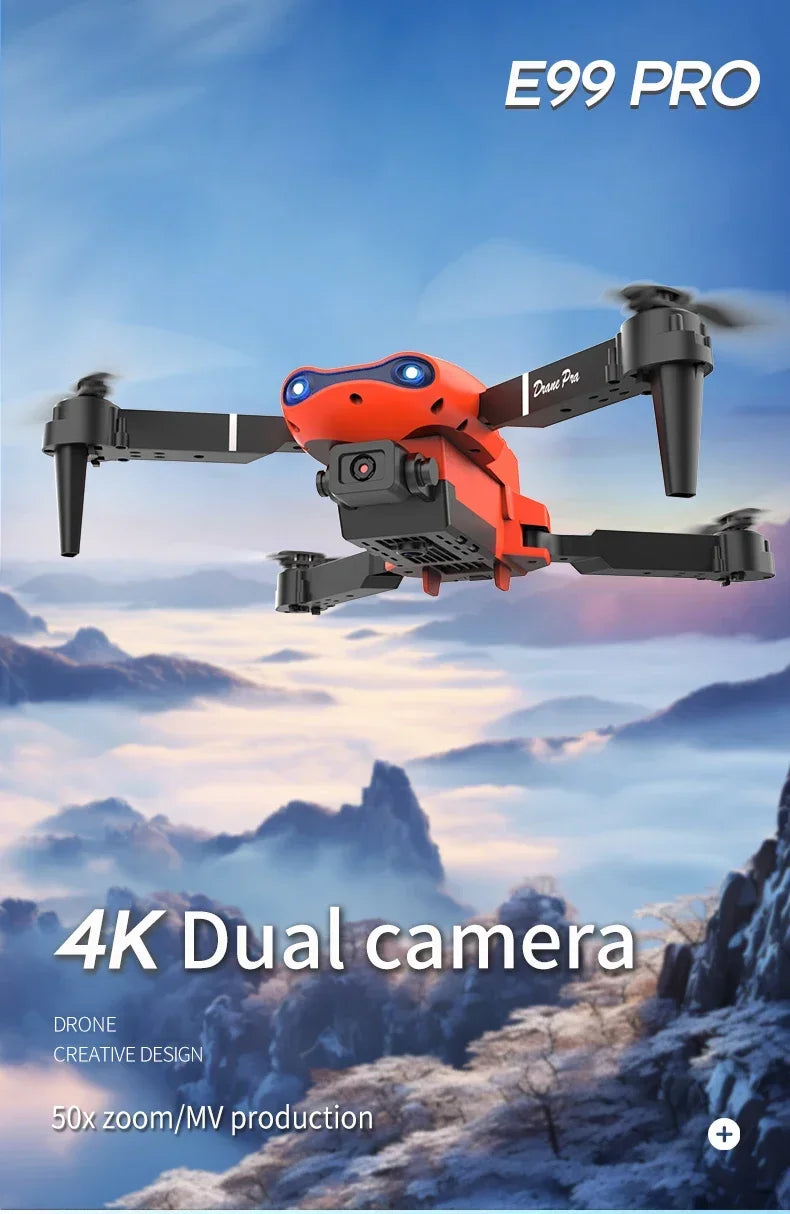 2024 E99Pro 4K RC Drone with HD Camera, Foldable WIFI FPV Helicopter