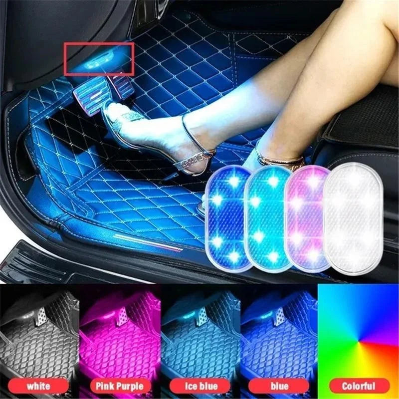 Wireless USB LED Car Interior Lights, Rechargeable Neon Accent Lamps