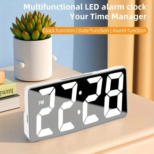 LED Digital Alarm Clock with Temperature & Adjustable Brightness