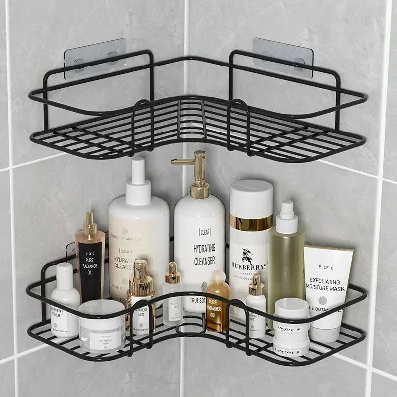 Wall-Mounted Corner Bathroom Shelf & Organizer with Drainage