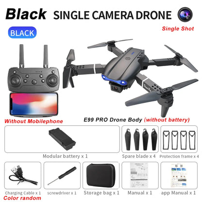 2024 E99Pro 4K RC Drone with HD Camera, Foldable WIFI FPV Helicopter