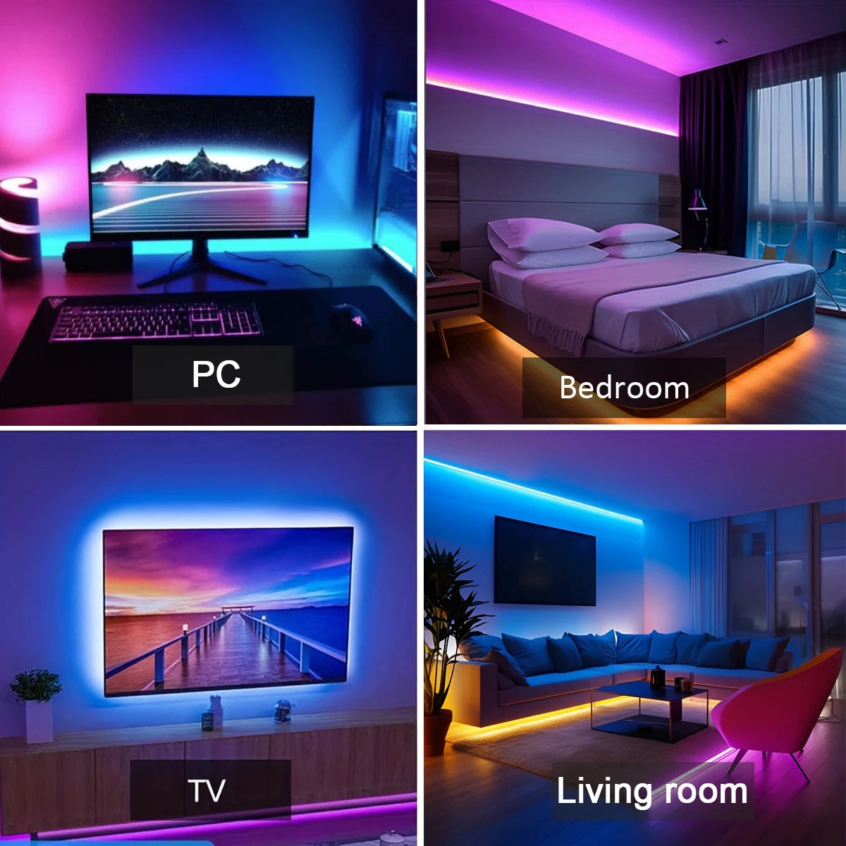 RGB LED Strip Lights with APP Control for Room Decoration