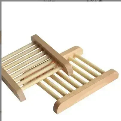 Natural Bamboo Soap Dish Holder with Drainage for Bathroom