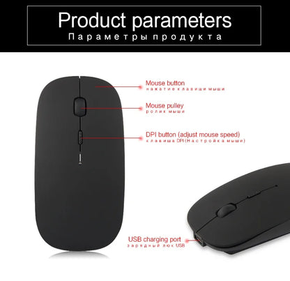 Bluetooth Wireless Mouse for MacBook – Rechargeable & Mute Gaming Mouse