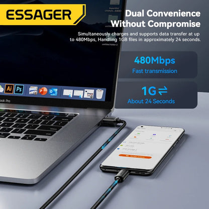 Essager 3M Micro USB Cable – 2A Fast Charging for Xiaomi, Samsung & More