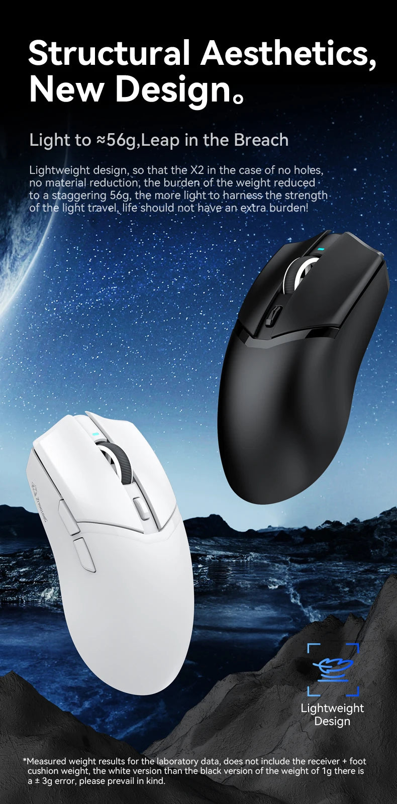 X2 Wireless RGB Gaming Mouse – 24000DPI, Tri-Mode, Magnetic Charger