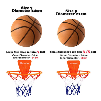 Silent Indoor Basketball, Size 7/5, Airless Foam, Quiet Dribbling Training Ball