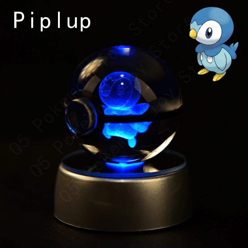 3D Crystal Pokeball Lamp – Pikachu, Mew, Gengar & More