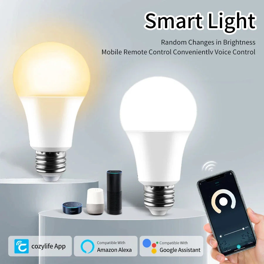 Cozylife WiFi Smart LED Bulb – 12W-20W, E27, Cold & Warm Indoor Light, Alexa & Google Home Control, Dimming & Timing via APP