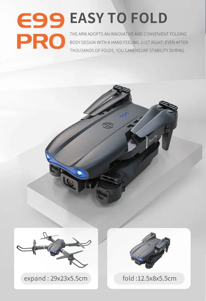 2024 E99Pro 4K RC Drone with HD Camera, Foldable WIFI FPV Helicopter