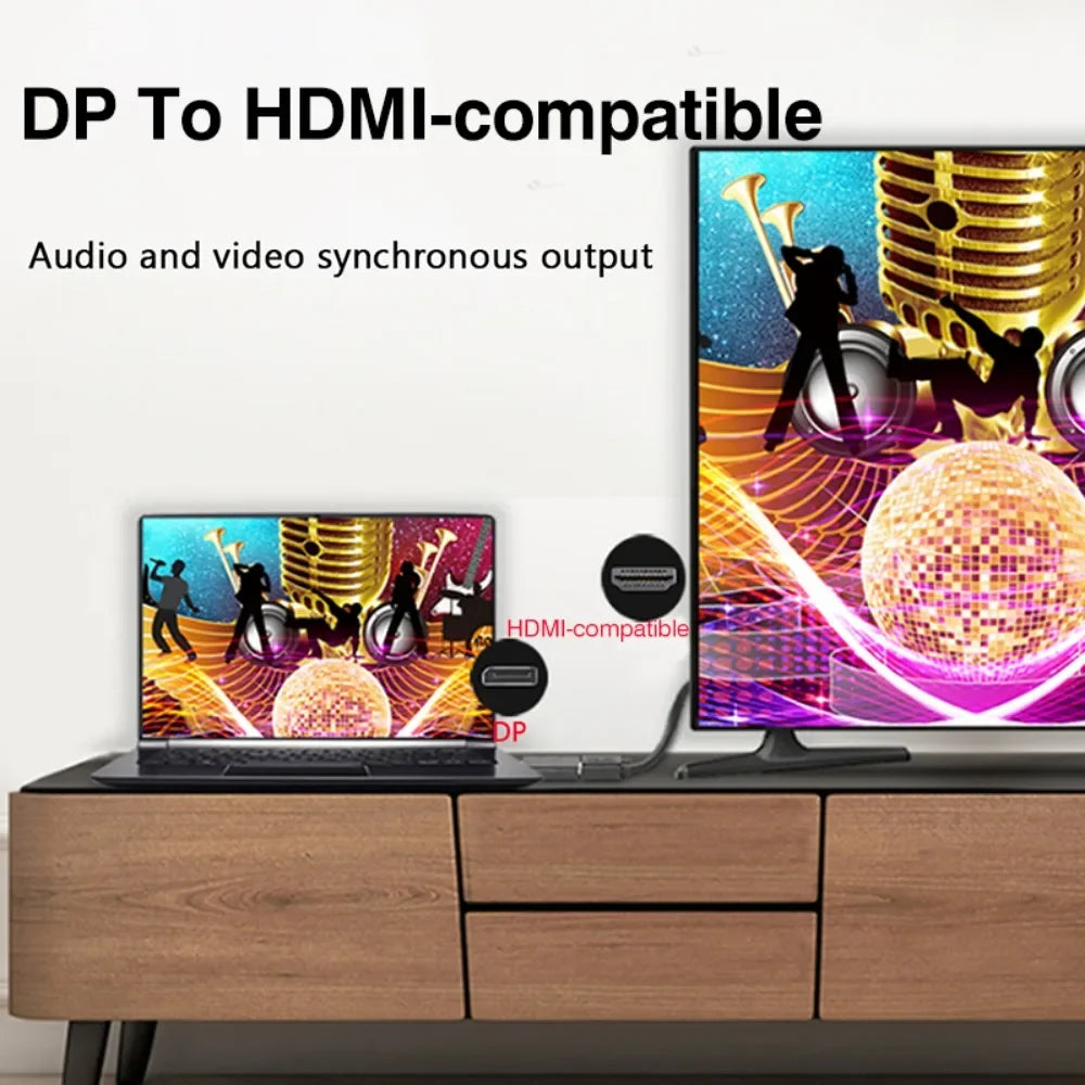 DP to HDMI 4K Male to Female Converter for PC/TV/Laptop