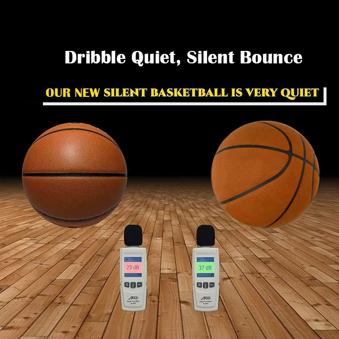 Silent Indoor Basketball, Size 7/5, Airless Foam, Quiet Dribbling Training Ball